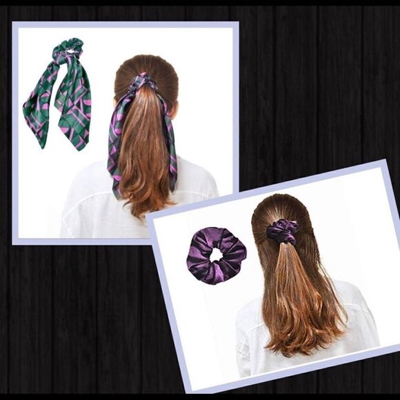 Hair bundle 3 scrunches with matching scrunchy scarfs. - Picture 1 of 12